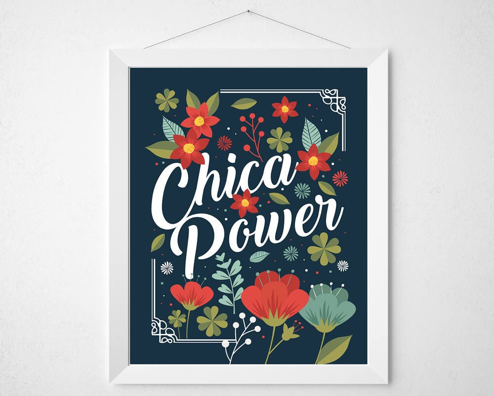 Chica Power Spanish Printable Mexican Wall Art Floral Etsy