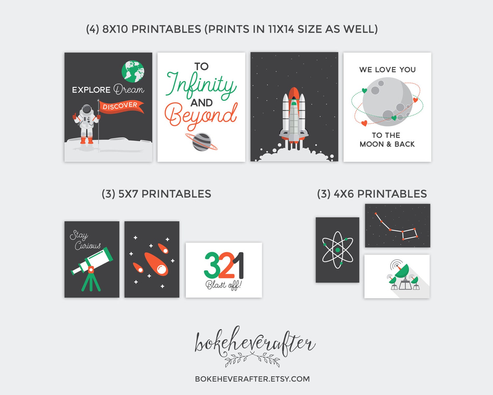 Outer Space Printable Nursery Printables Astronaut Gallery - Etsy Australia