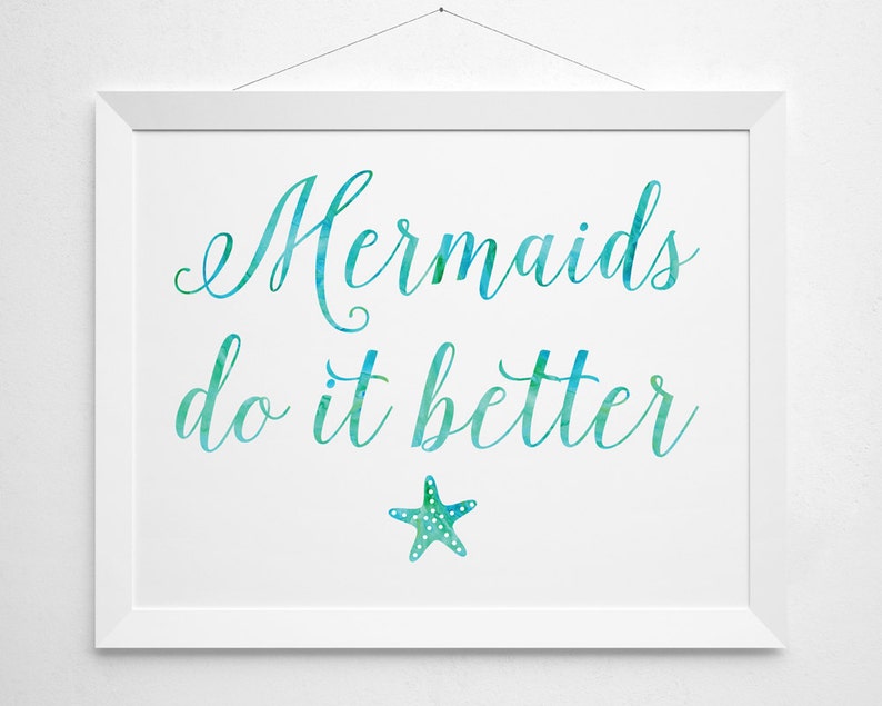 mermaids do it better printable mermaid quote modern beach etsy