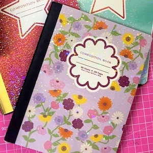 ACOUSTIC SET Piano Flowers Purple Edition, Composition Notebook Covers, Taylor inspired