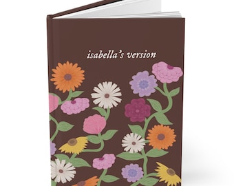 Personalized Acoustic Piano Flowers, Custom "Your Name's Version"  Hardcover Notebook