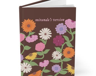 Personliga akustiska pianoblommor, Anpassad "Ditt namns version" inbunden anteckningsbok
