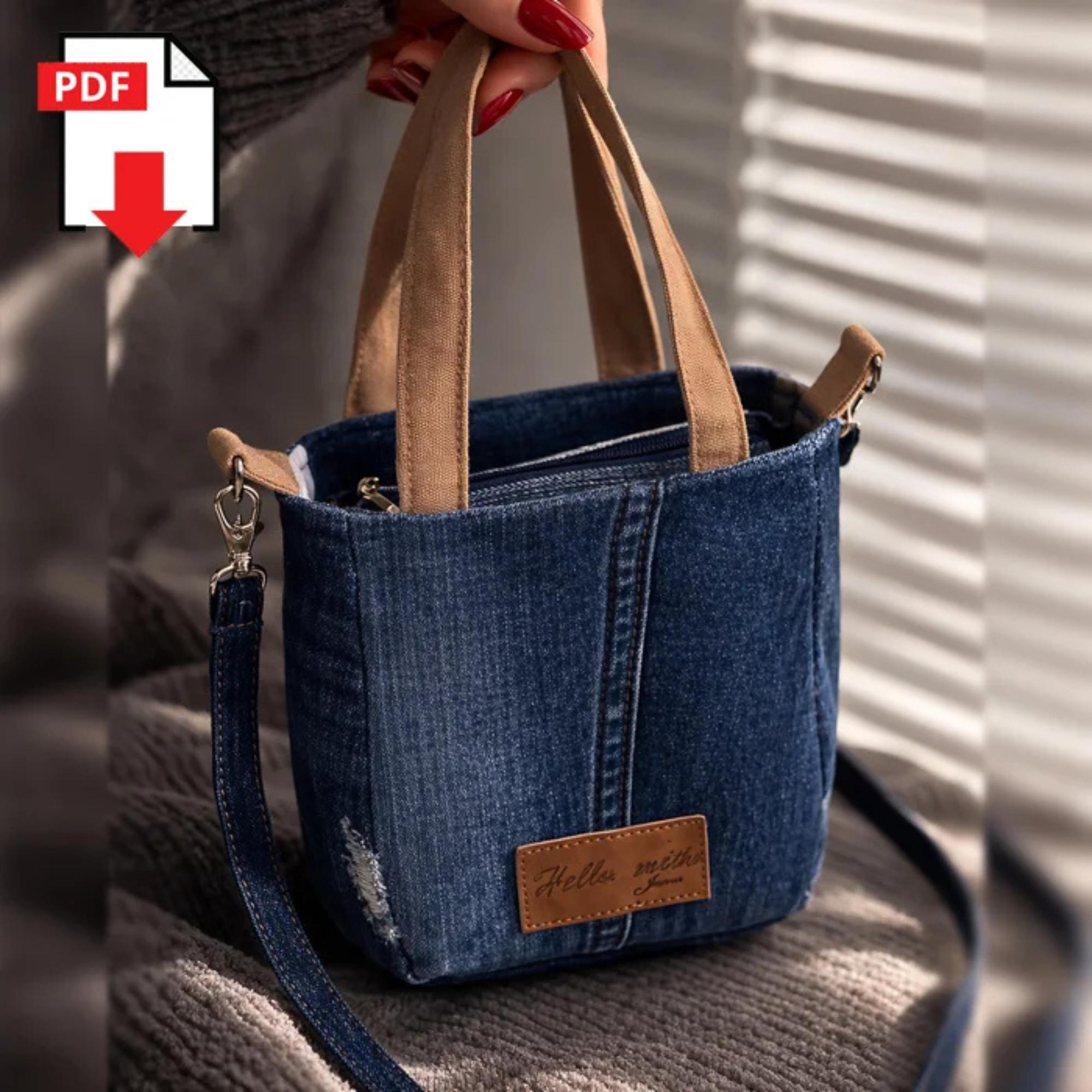 Upcycled Denim Crossbody Bag PDF Pattern – Easy Sewing Project (digital ...