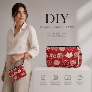 Triple Compartments Wristlet PDF Download Pattern (3 sizes included)