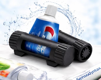 Toothpaste Tube Squeezer – Black Ratchet Dispenser, No Waste Toothpaste Roller, Bathroom Organizer, 3D Printed Tool