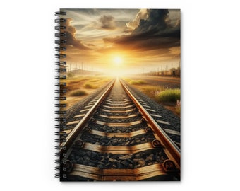 Quaderno a spirale Railroad Sunset - Linea a righe
