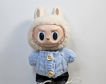 Handmade Doll Sweater with Buttons for 15/17cm Labubu Doll