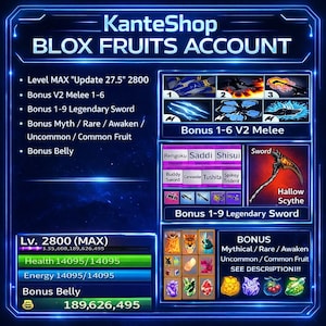 Blox Fruits MAX Level Account – Legendary Sword