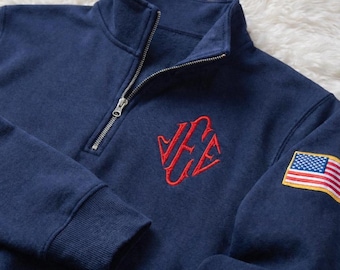 Bestickt mit J.E.E. Epstein Quarter Zip Pullover, Relaxed Fit 1/4 Zip Pullover für den Alltag, Halloween, Karneval und Kostümpartys