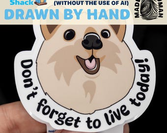 Don't Forget to Live Today - Inspirational Hand Drawn Self-Care Quokka Vinyl Sticker | Free Shipping!