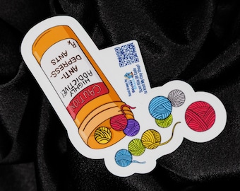 Anti-Depressant Yarn Hand-Drawn Vinyl Sticker
