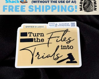 Turn the Files into Trials Vinyl Sticker – Epstein Files Protest Art