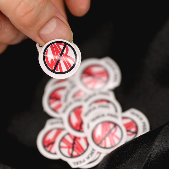 No War Confetti Stickers - Anti-War Hand Drawn Quick Peel Vinyl Sticker Pack
