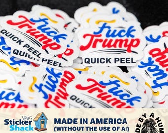 Fuck Trump Confetti Stickers - Anti-Trump Hand Drawn Quick Peel Vinyl Sticker Pack