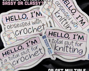 Sparkly Holographic Stars Yarn Enthusiast Knitting and Crochet Hand-Drawn Vinyl Sticker