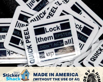 Lock Them ALL Up Confetti Stickers | Epstein Didn't Act Alone Political Protest Sticker Pack