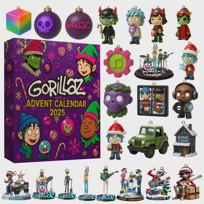 Discover Gorillaz Advent Calendar 2025, 24 Days of 2D, Murdoc, Noodle & Band Ornaments, Virtual Band Collector Gift Set