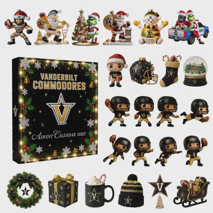 Discover Vanderbilt Commodores Advent Calendar 2025, 24 Days of Vandy Icon & NCAA Football Ornaments, SEC Alumni Gift Set