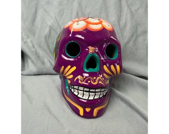 Day of the Dead Ceramic Skull