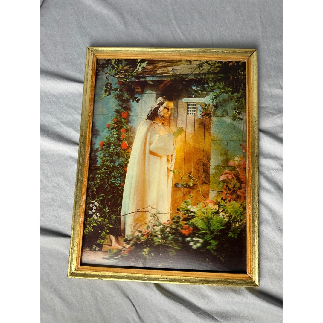 Vintage Jesus Light of the World Framed Lithograph Religious Wall Art ...
