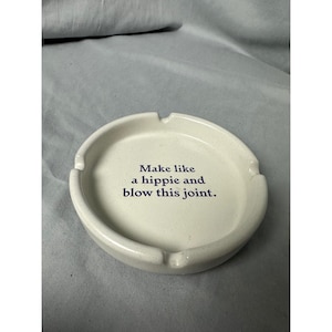 Urban Outfitters Home Make Like a Hippie Blow This Joint Ceramic Ashtray Cream image 1