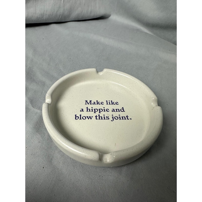 Urban Outfitters Home Make Like a Hippie Blow This Joint Ceramic Ashtray Cream image 1