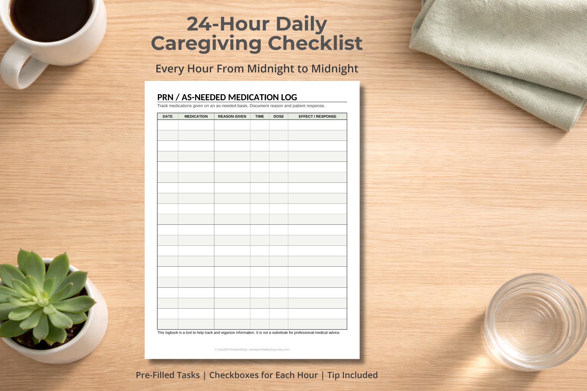 Dementia Caregiver Daily Management Logbook Printable | 25 Page PDF ...