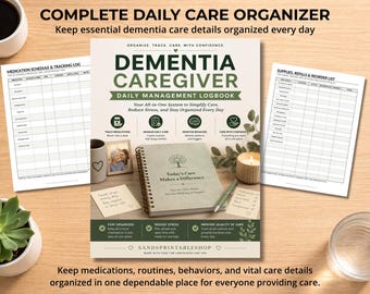 Dementia Caregiver Daily Management Logbook | Medication, Behavior, Sundowning and Emergency Tracker