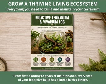 Bioactive Terrarium Vivarium Log | Misting, Plant Growth, Cleanup Crew Tracker (Printable PDF)