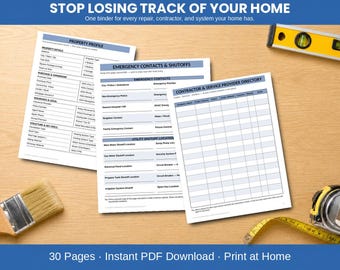 NEU und VERBESSERT - Home Wartung & Reparatur Logbuch Printable | Hausbesitzer Wartung Tracker | Haus Reparatur Schallplatten
