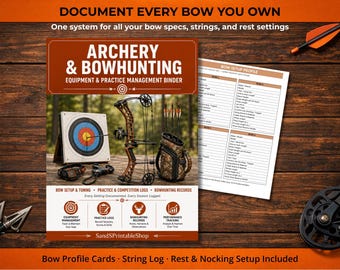 Archery & Bowhunting Binder | Bow Setup, Tuning, Practice Log (PDF Download)