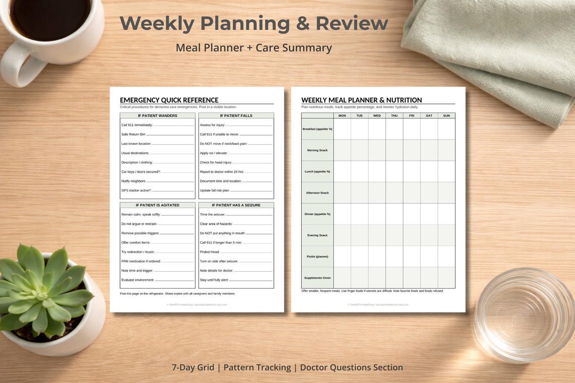 Dementia Caregiver Daily Management Logbook Printable | 25 Page PDF ...