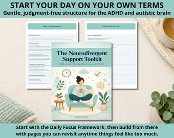Neurodivergent Executive Function Toolkit | ADHD Printable Planner | Gentle Productivity System | Burnout-Friendly Planning Pages