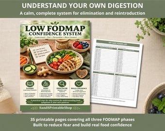Low FODMAP Confidence System | Elimination, Reintroduction and Tracking Binder | Digestive Health Planner