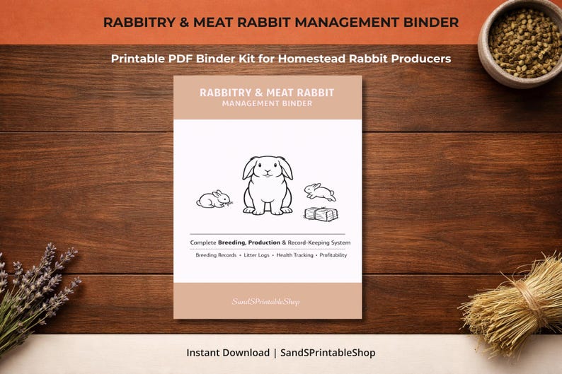 Rabbitry Binder Printable | Meat Rabbit Management PDF | Breeding ...