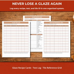 Pottery Studio Binder Printable PDF | Kiln Log Glaze Recipe Tracker Clay Management Instant Download