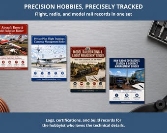 Technical Hobbyist Binder Bundle | RC Aircraft Pilot Ham Radio Model Rail | 4-in-1 Precision Set