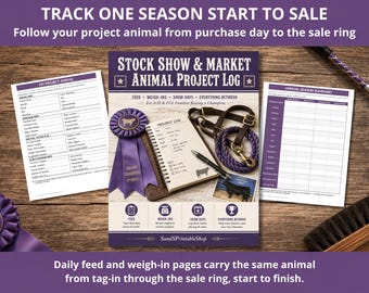 Stock Show Animal Project Log, 4-H FFA Feed Weigh-In Tracker (PDF)