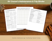 RV Maintenance Binder Printable | RV Owner Log Book | Camper Checklist | Trip Planner | Rv Organization PDF | Digital Download 25 Pages