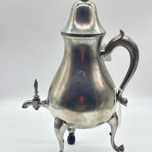 Vintage Metawa Holland Echt Zinn 94% Kaffee Urne Tischheber mit Zapfen, holländischer Zinn Wärmtopf, dekoratives Serviergefäß