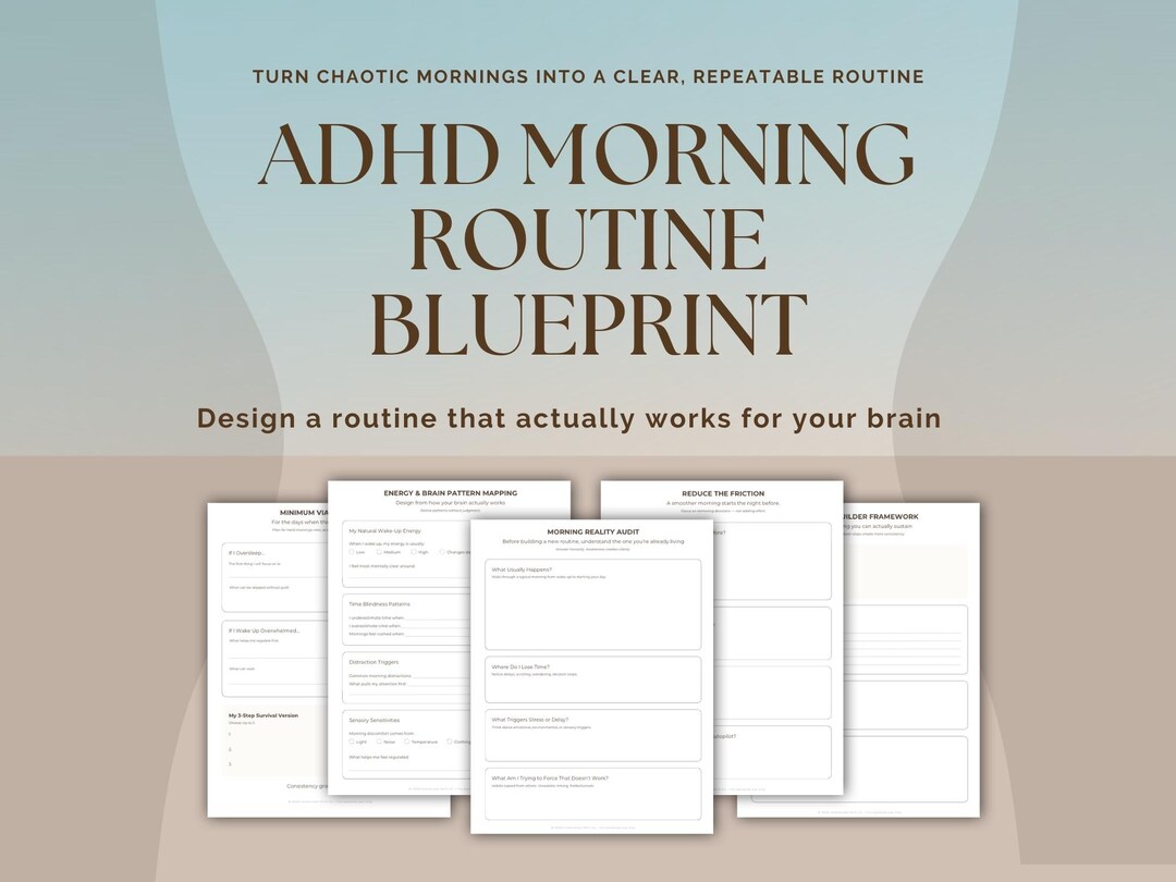 ADHD Morning Routine Planner Printable – Wake up Blueprint for ADHD ...