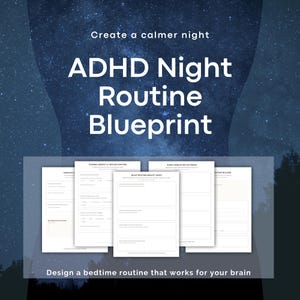 Afdrukbare ADHD-nachtroutine | Blauwdruk avondafwikkeling | Bedtijdplanner voor volwassenen met ADHD