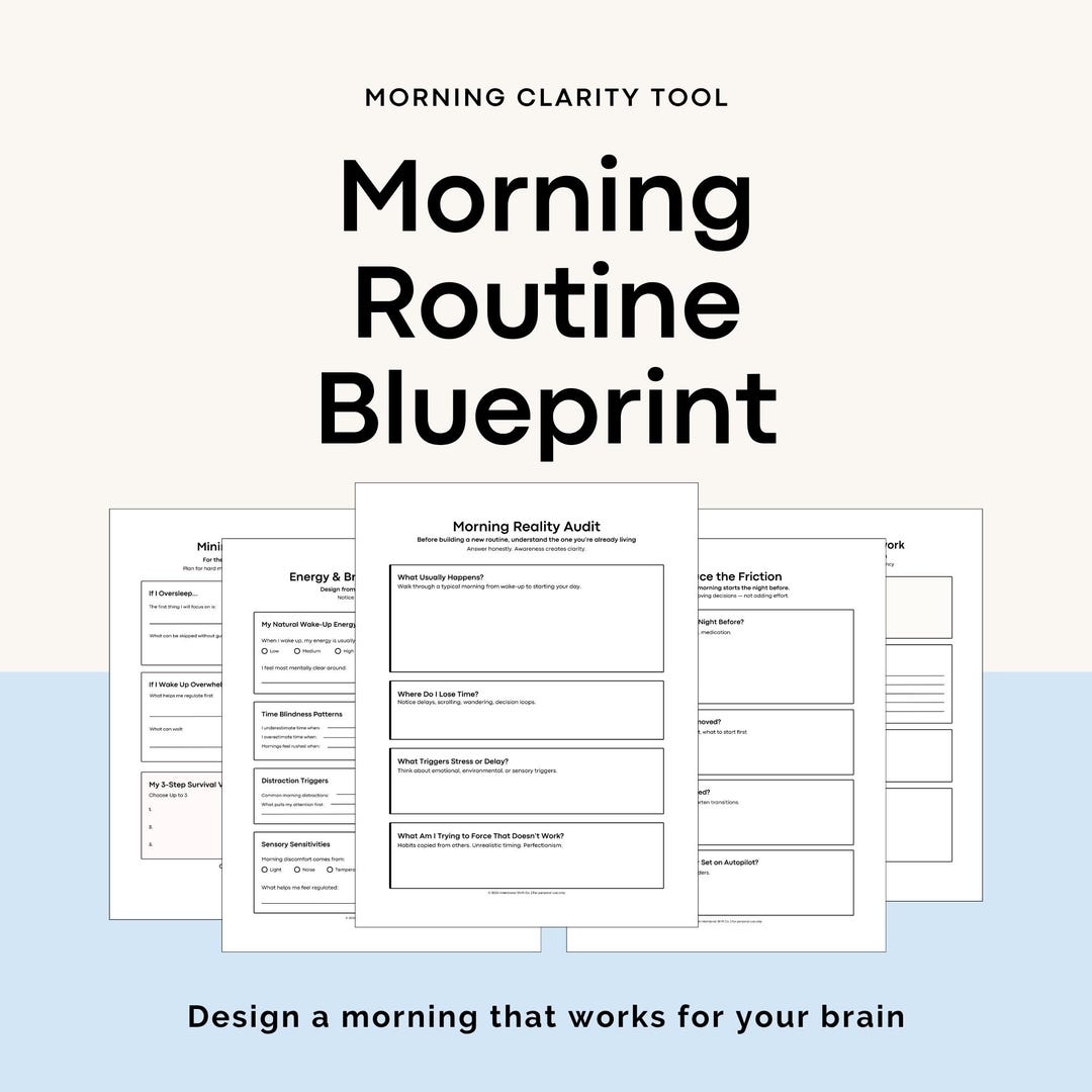 ADHD Morning Routine Printable | Wake up Blueprint for ADHD Women ...