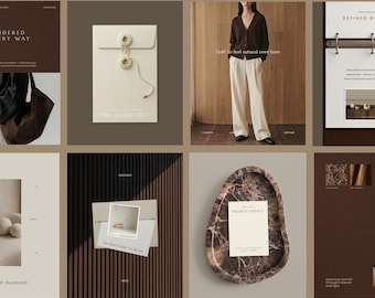 Brown Instagram Templates | Editable Quiet Luxury Social Media Posts for Canva (Digital Download)