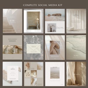 Modelli Canva moderni e minimalisti / Modelli Instagram neutri, eleganti e discreti / Post e storie per i social media