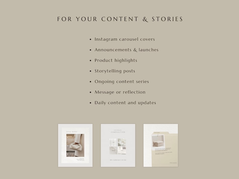 Quiet Luxury Minimal Canva Templates, Editorial Instagram Posts, Beige Neutral Feed, Aesthetic Social Media Kit image 8