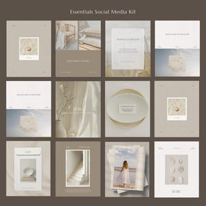Summer Neutral Beige Instagram Posts & Stories | Coastal Canva Templates | Editorial Minimal Content