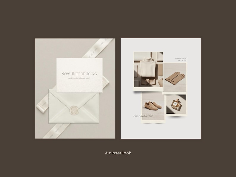 Quiet Luxury Minimal Canva Templates, Editorial Instagram Posts, Beige Neutral Feed, Aesthetic Social Media Kit image 4