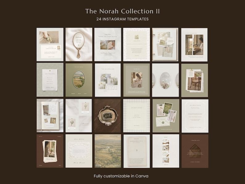 Cottagecore Instagram Vorlagen | Scrapbook Canva Vorlagen | Vintage Ästhetisches Social Media Kit Bild 2