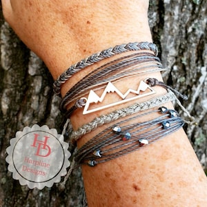 Mountain wax cord bracelet set